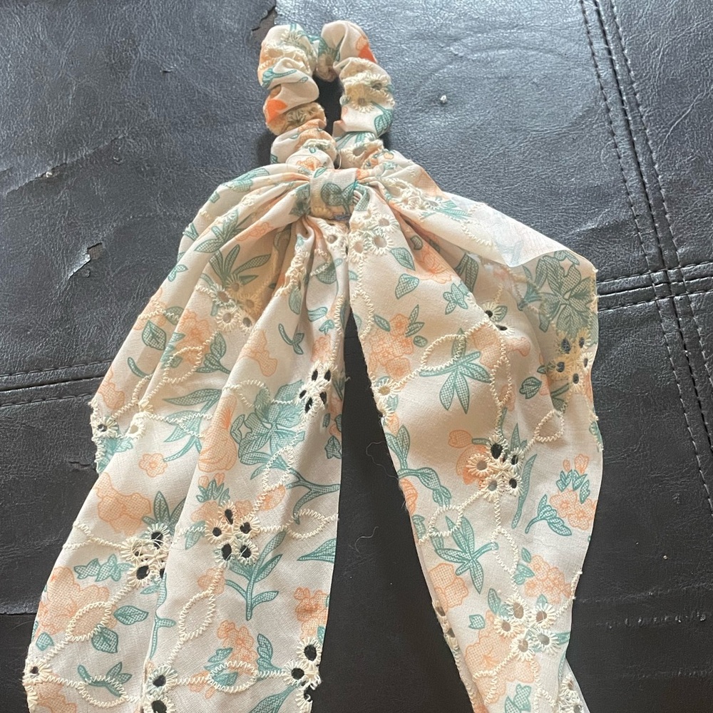 Floral Hair Scarf with Elastic Band